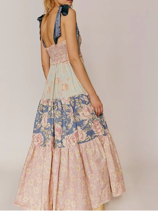 Free People Dresses & Skirts - NWT Free People Bluebell Maxi Pastel Colors XL